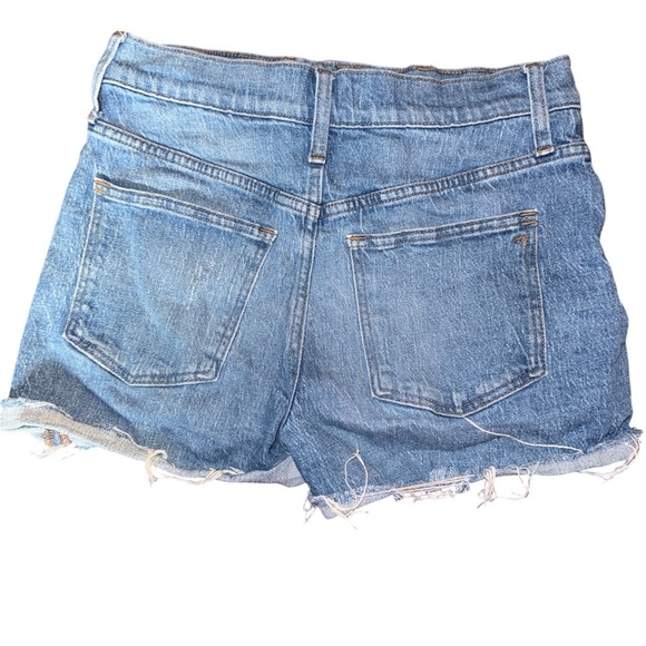 Womens Madewell Denim Jean Shorts High Rise Size 27 Distressed Frayed Raw Hem - Picture 2 of 6